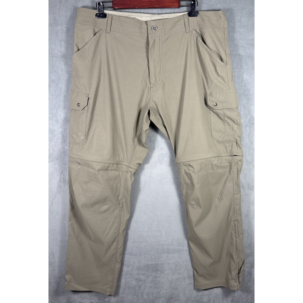 Kuhl Renegade Cargo Convertible Stealth Khaki Pants Mens Size 40x32 Stretch 5138